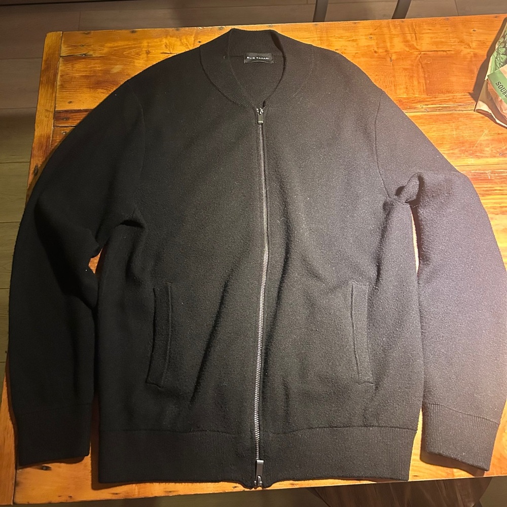 Elie Tahari Black Bomber Jacket.